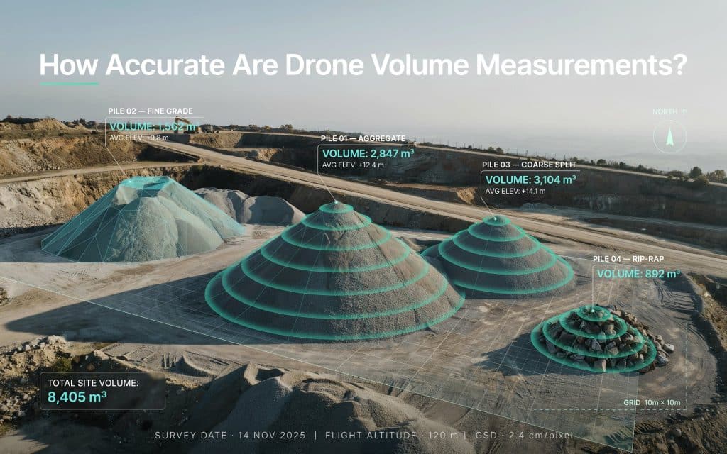 drone volume measurement accuracy